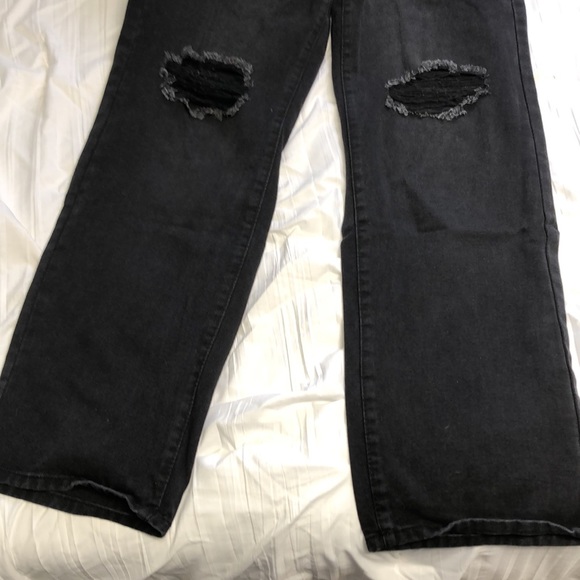 Wide Leg Black Ripped Jeans. Size 6. NWOT - Picture 4 of 4